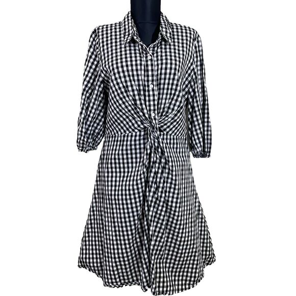 Sequin Hearts Rodeo Western Dress Jr. Size 13 Boho Front twist button gingham - Picture 1 of 12